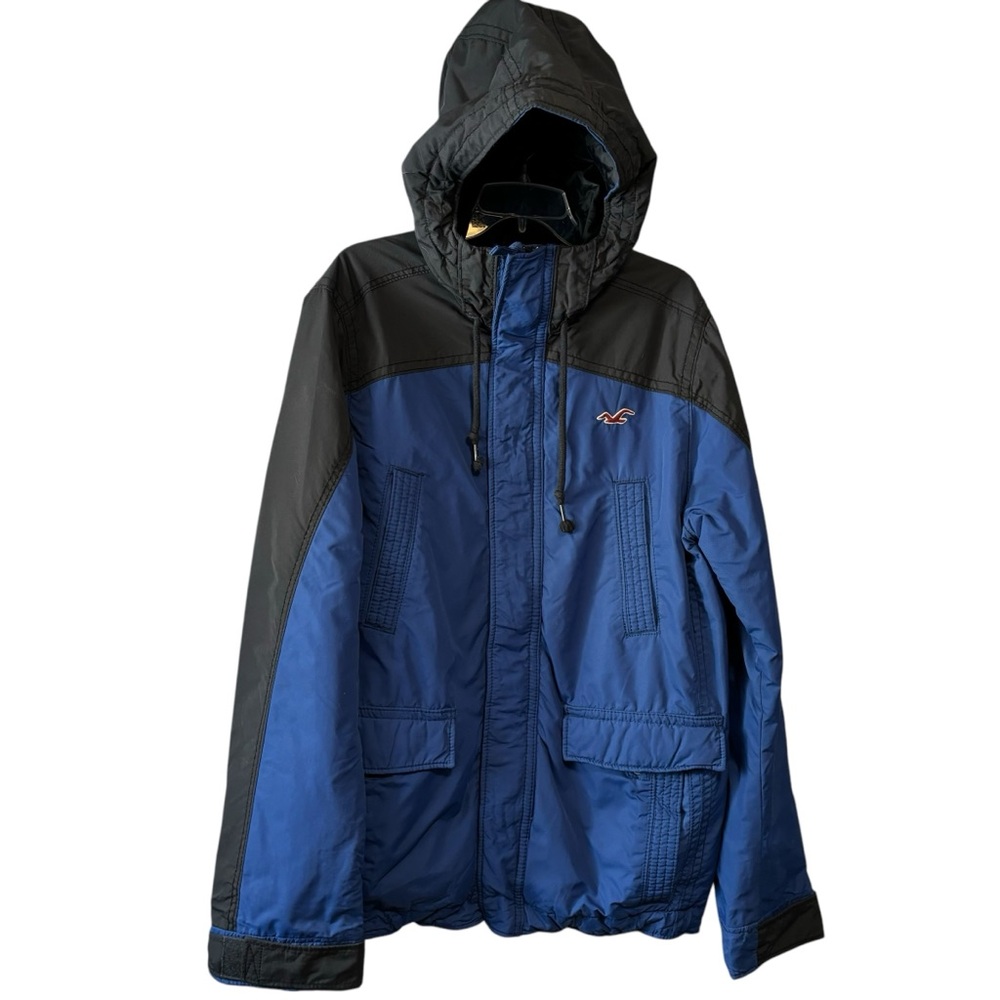 Hollister imperial Beach XL blue black snorkel parka hooded coat ski skateboard